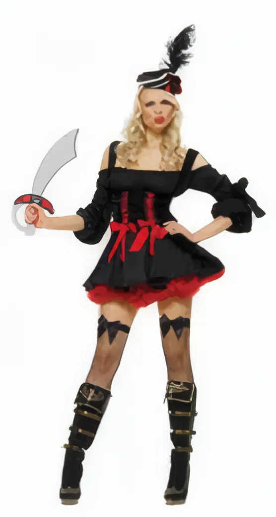 Disfraz de Pirata Negro y Tutú Rojo